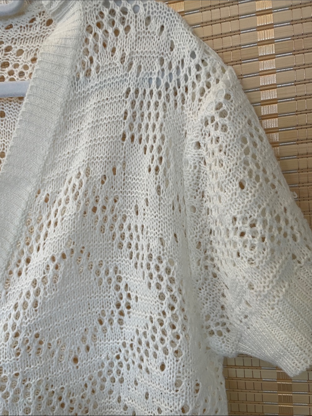 Guilty Open-Front Knit Cardigan - Cream crochet boho - Picture 13 of 15